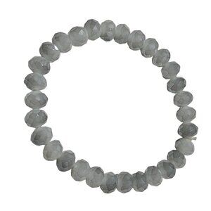 Elegant Gray Faceted Beaded Stretch Bracelet Classic Minimalist Fashion Jewelry